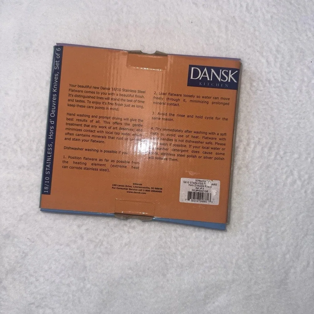 Dansk 18/10 Stainless Steel Hors d'Oeuvres Knives – Set of 6 NIB